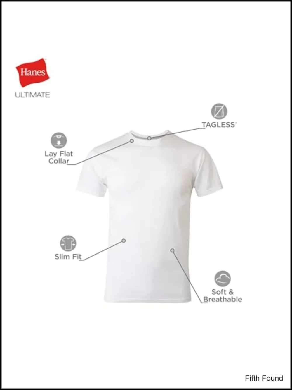 Hanes Men's Slim Fit Crewneck Undershirts 4 Pack Moisture Wicking